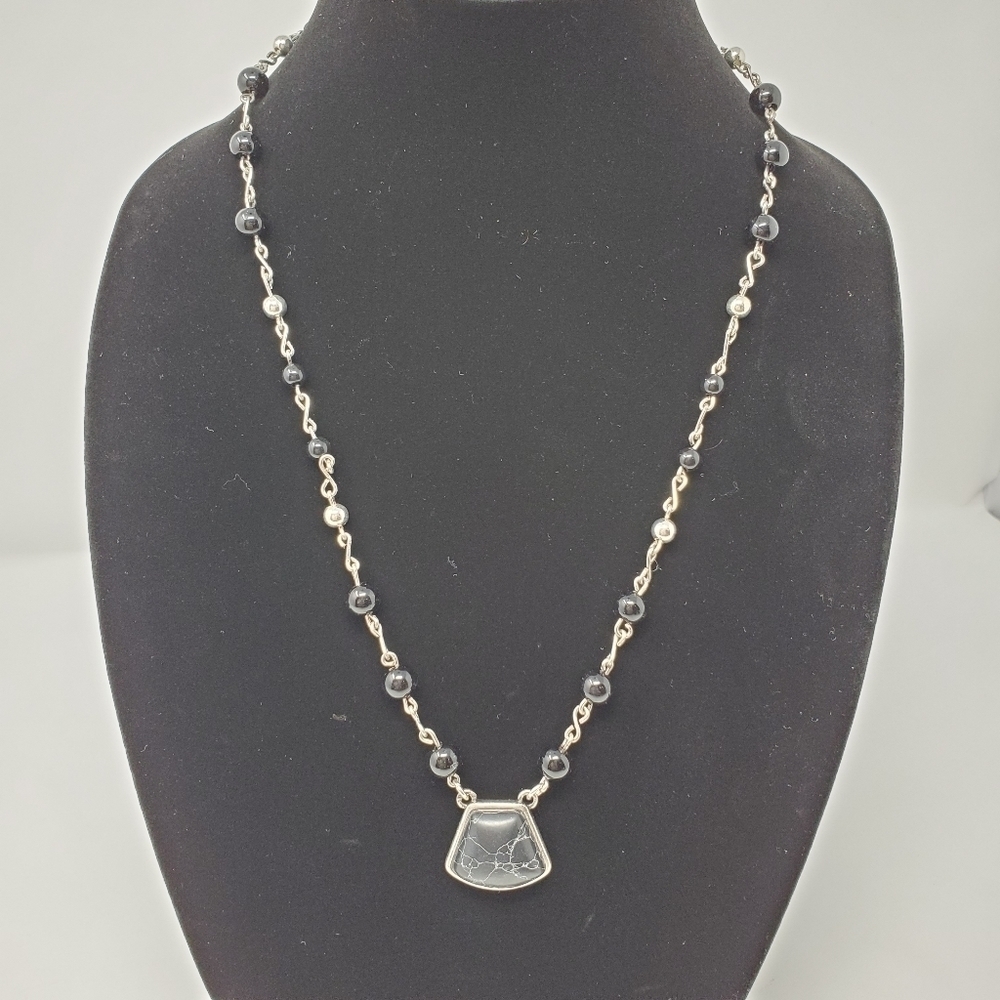 Handmade Black Marble Pendant Necklace